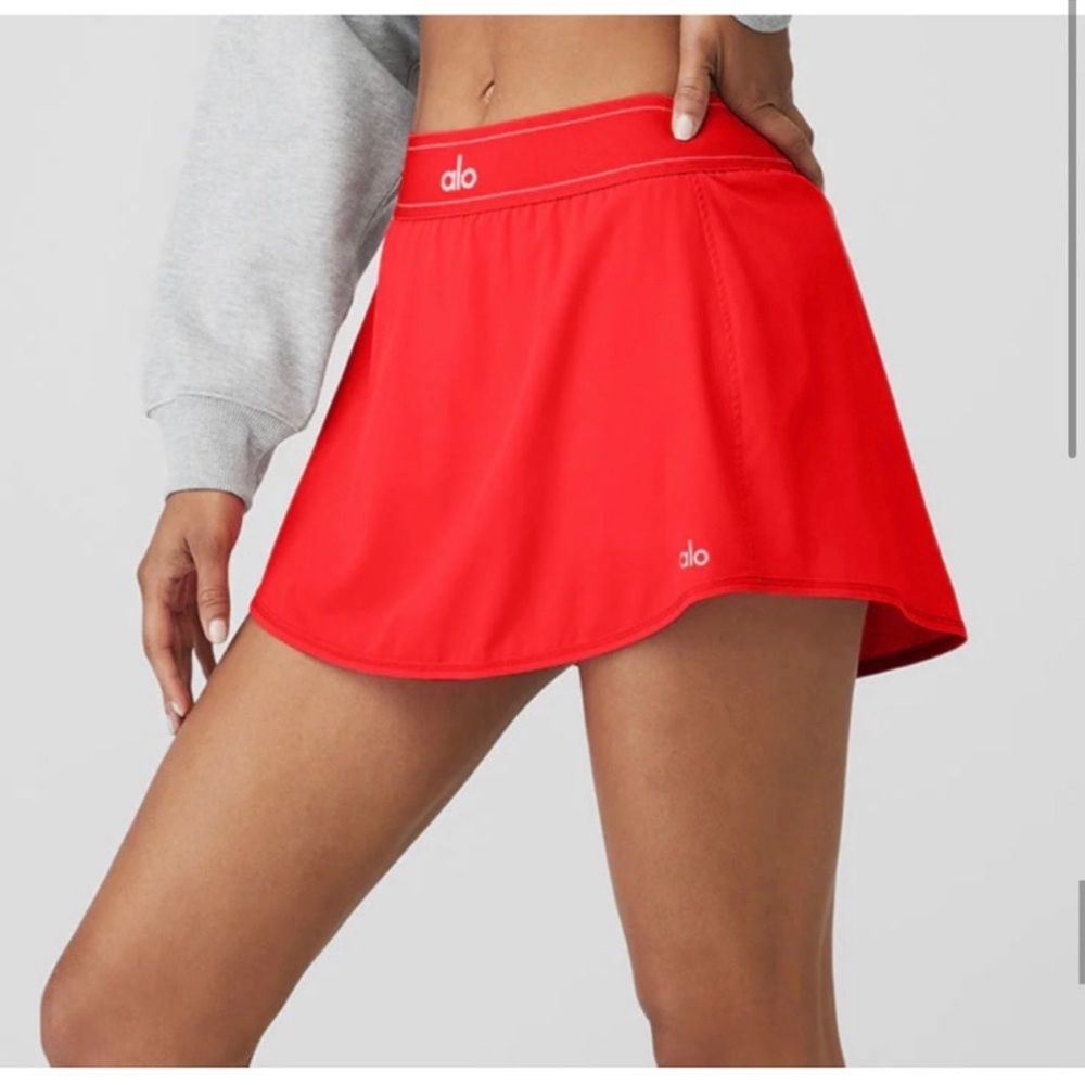 ALO Yoga Vibrant Red Mini Skirt
